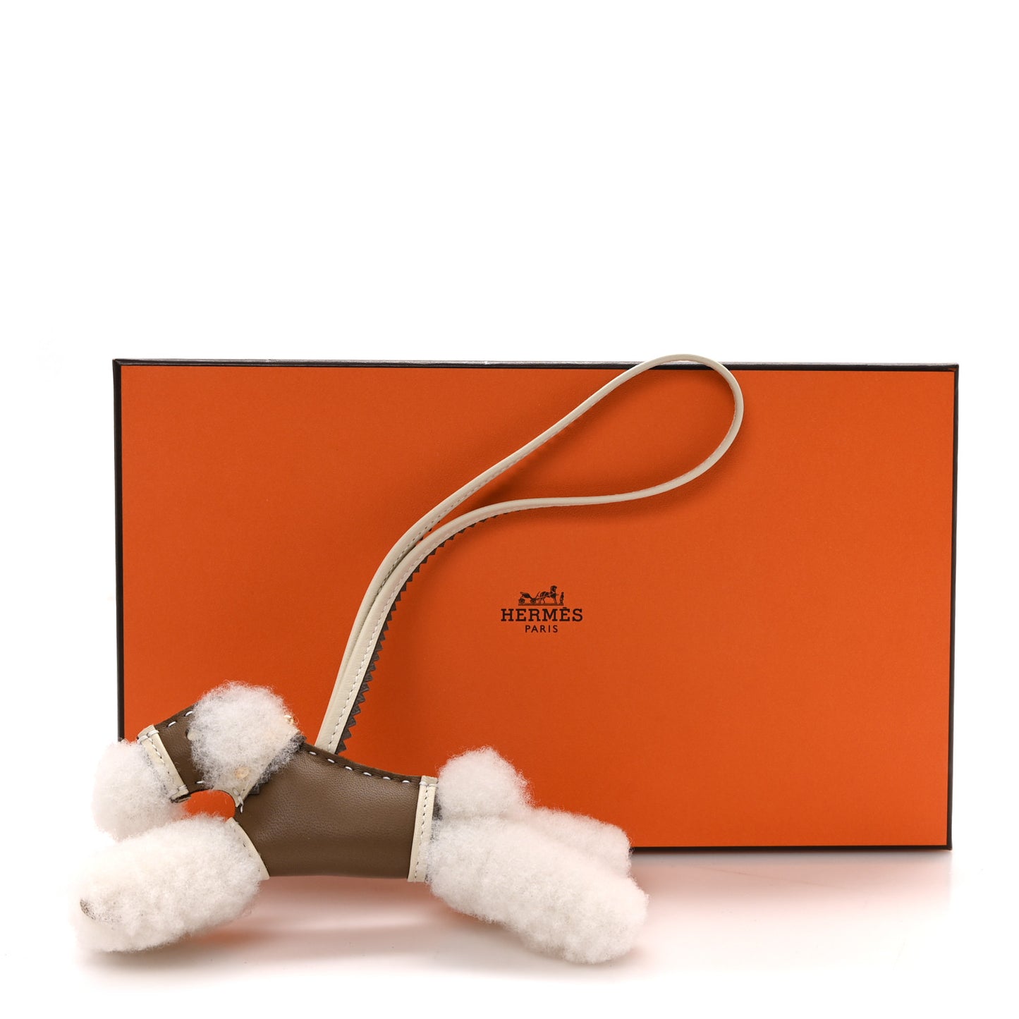 Milo Lambskin Epsom Shearling Budy Apic Charm Ecru Etoupe Craie