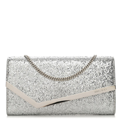 Jimmy Choo Glitter Emmie Clutch Silver 1 of 14