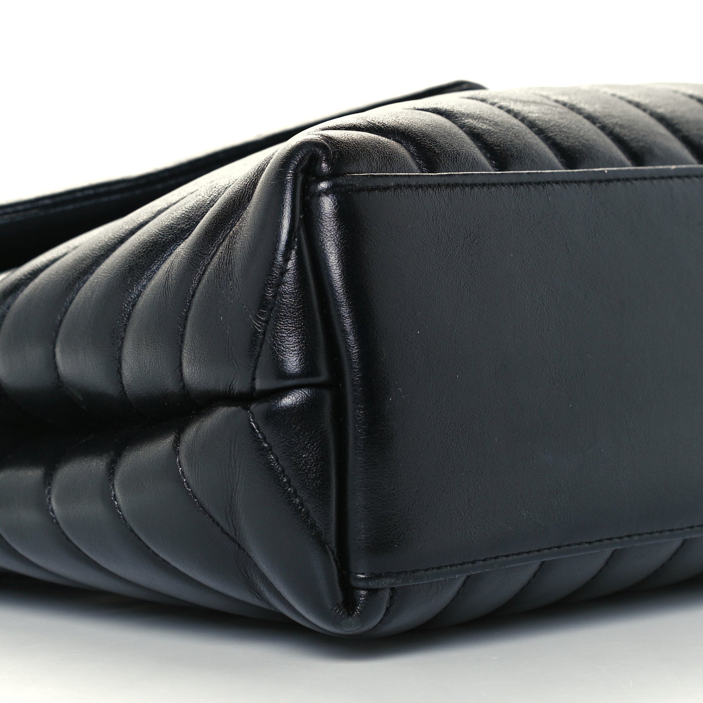 Calfskin Y Quilted Monogram Medium Loulou Chain Satchel Black