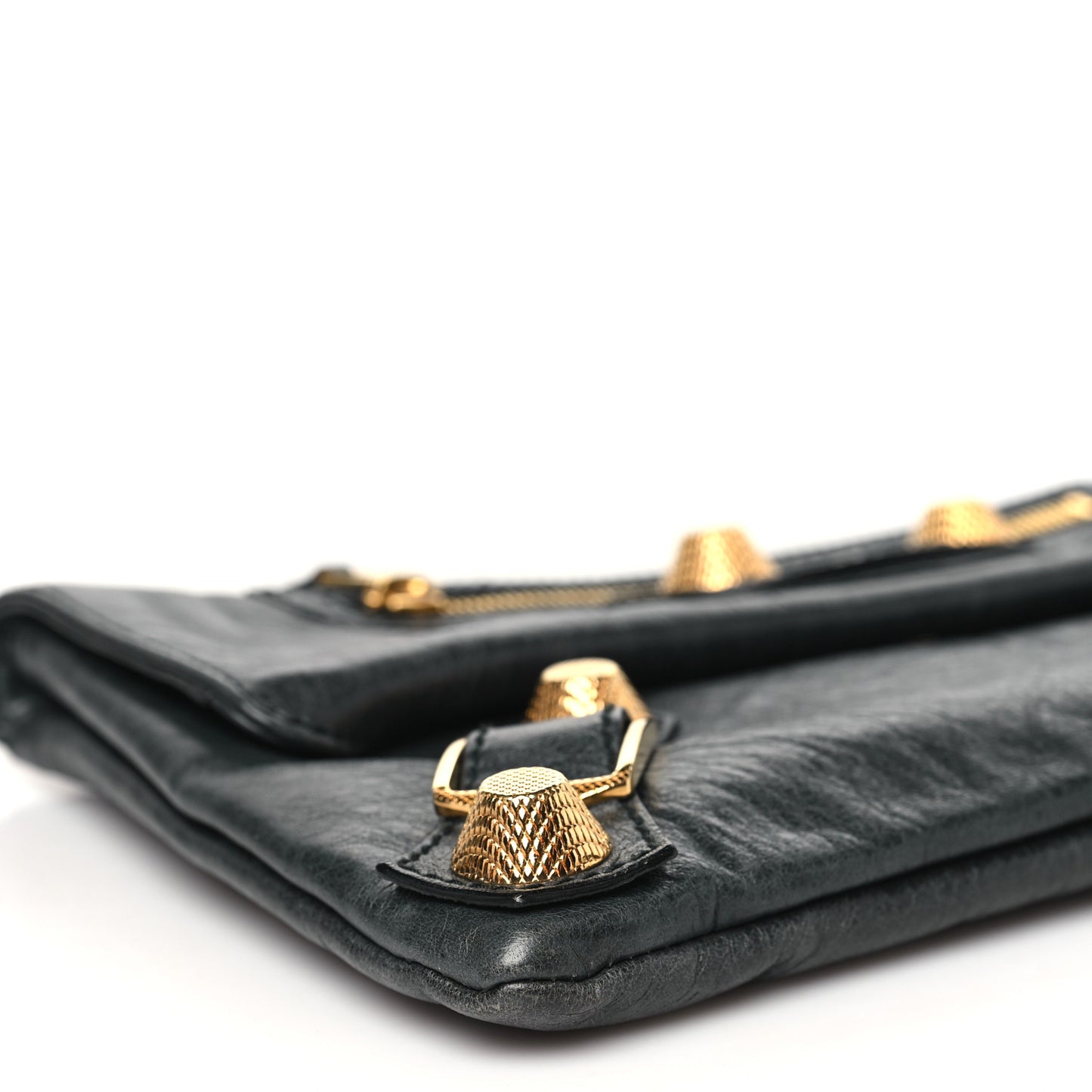 Agneau Giant 21 Gold Hardware Envelope Clutch  Anthracite