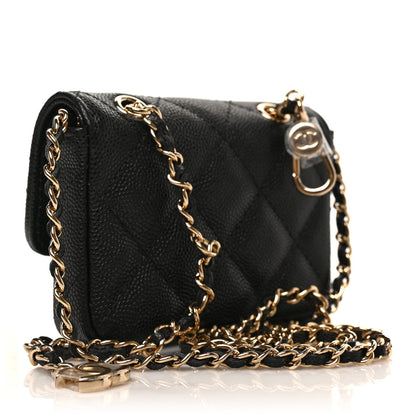 Chanel Caviar Quilted Mini Chain Belt Bag Black 2 of 9