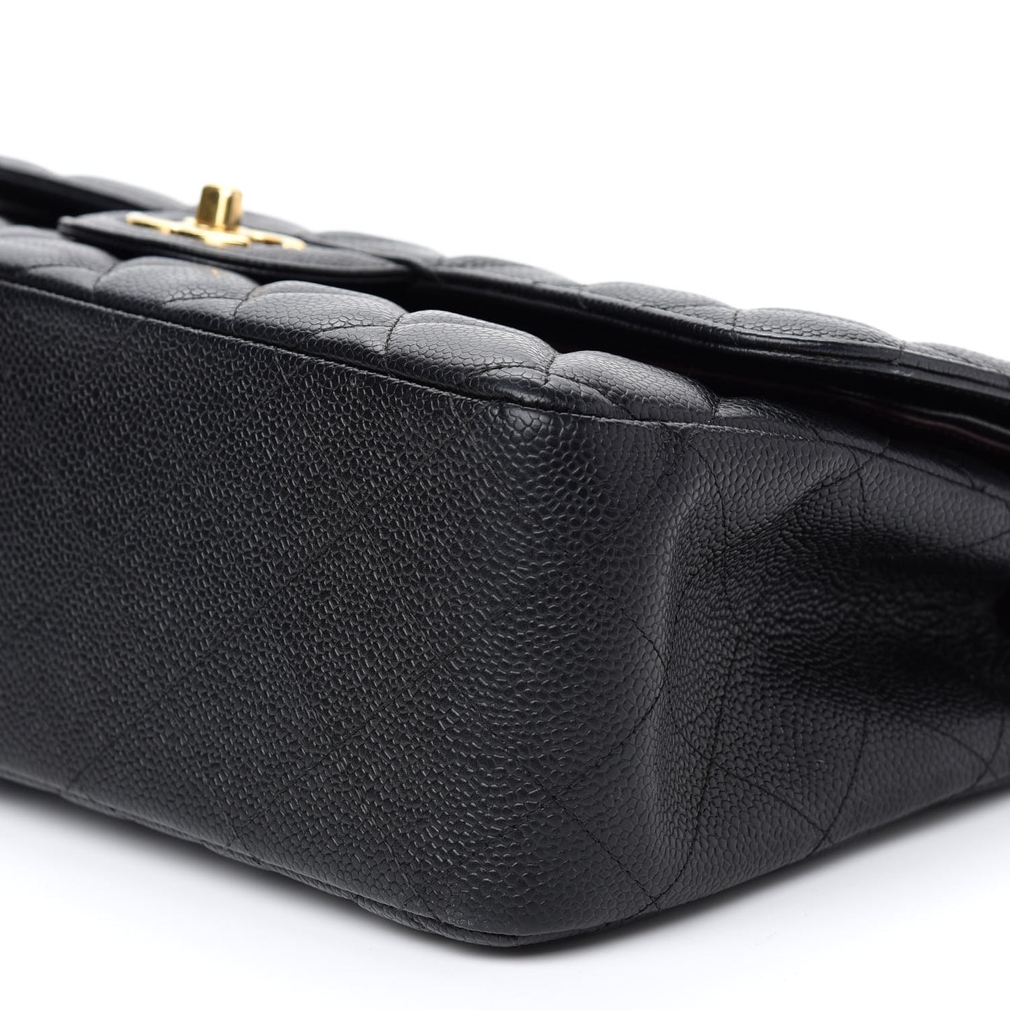 Caviar Quilted Jumbo Double Flap Black