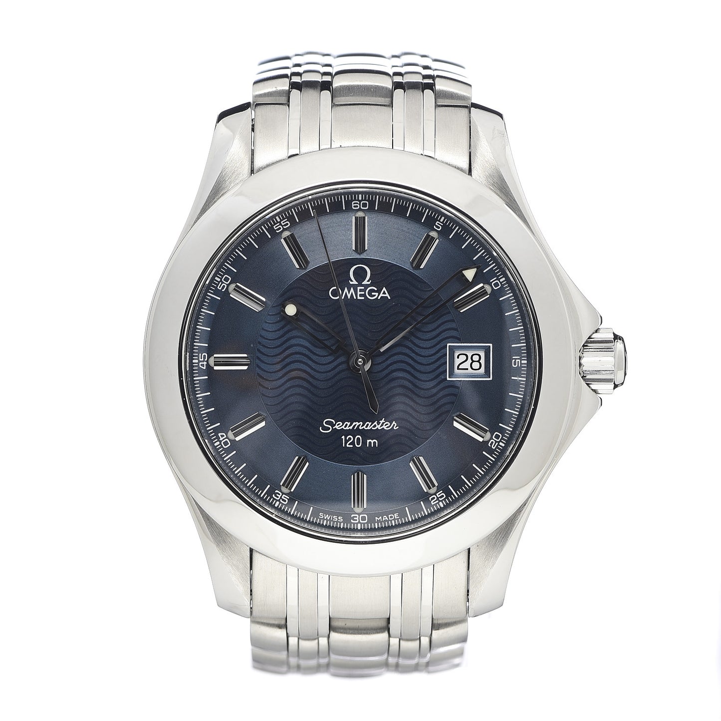 Stainless Steel 36mm Seamaster 120M Quartz Watch Blue 2511.81