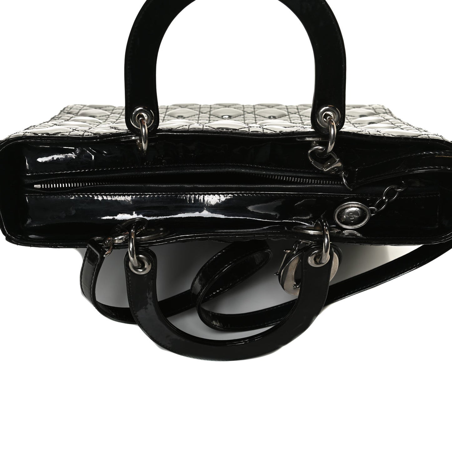Patent Cannage Large Lady Dior Black