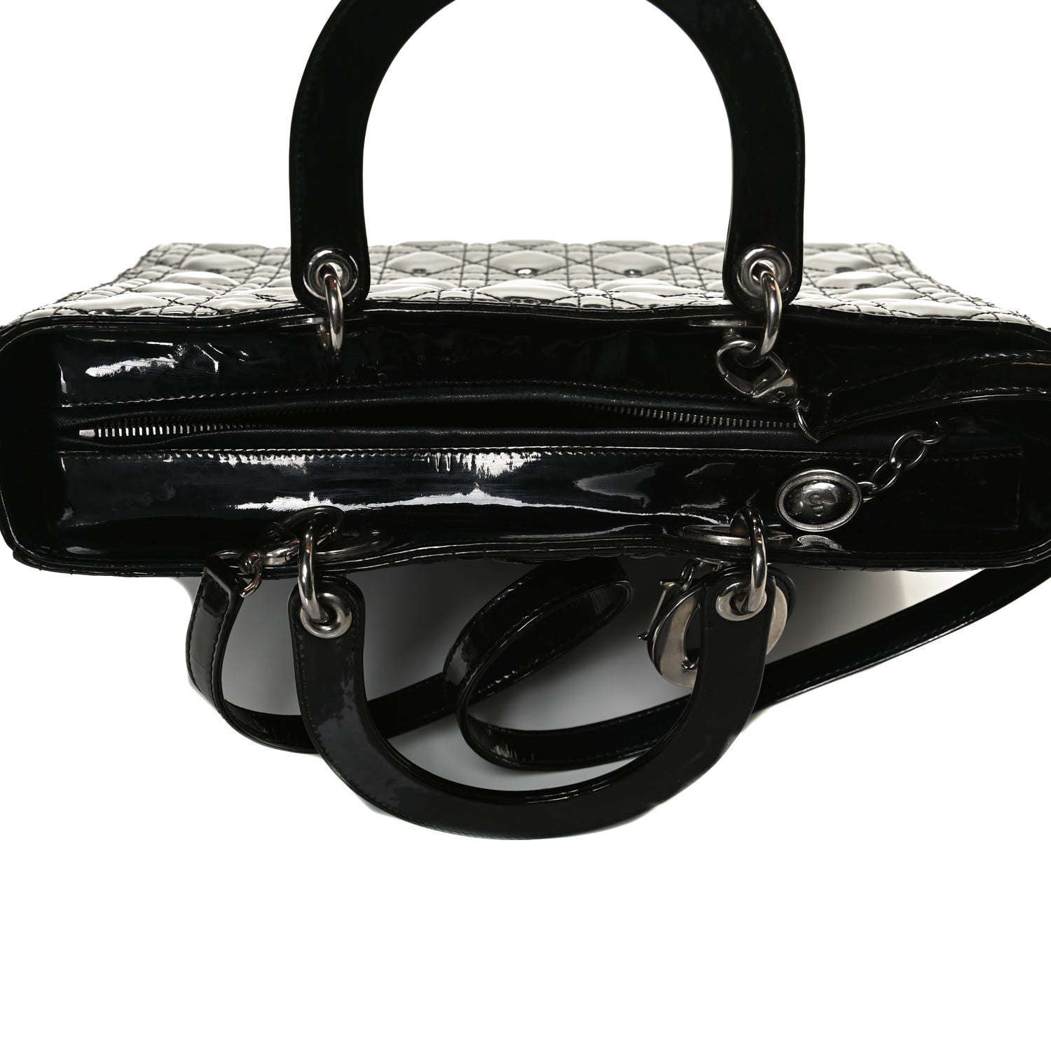 Christian Dior Patent Cannage Large Lady Dior Black 4 of 12