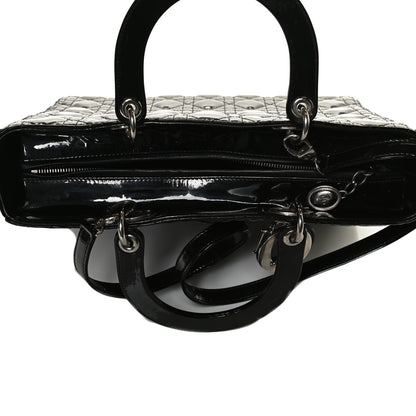 Christian Dior Patent Cannage Large Lady Dior Black 4 of 12