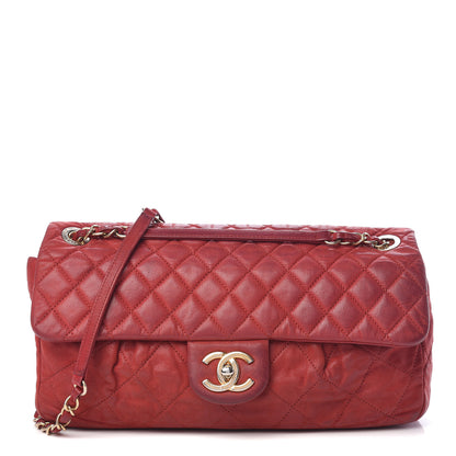 Chanel Iridescent Calfskin Large Chic Quilt Flap Red 1 of 23