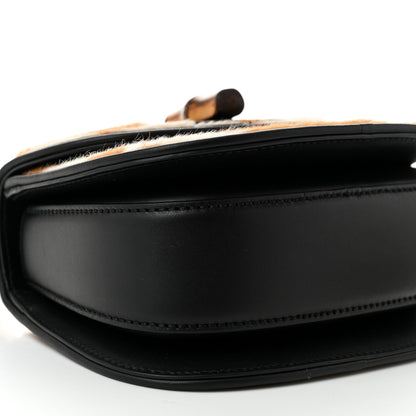 Gucci Calfskin Pony Hair Giraffe Print Mini Bamboo 1947 Top Handle Bag Beige Black Multicolor 9 of 11