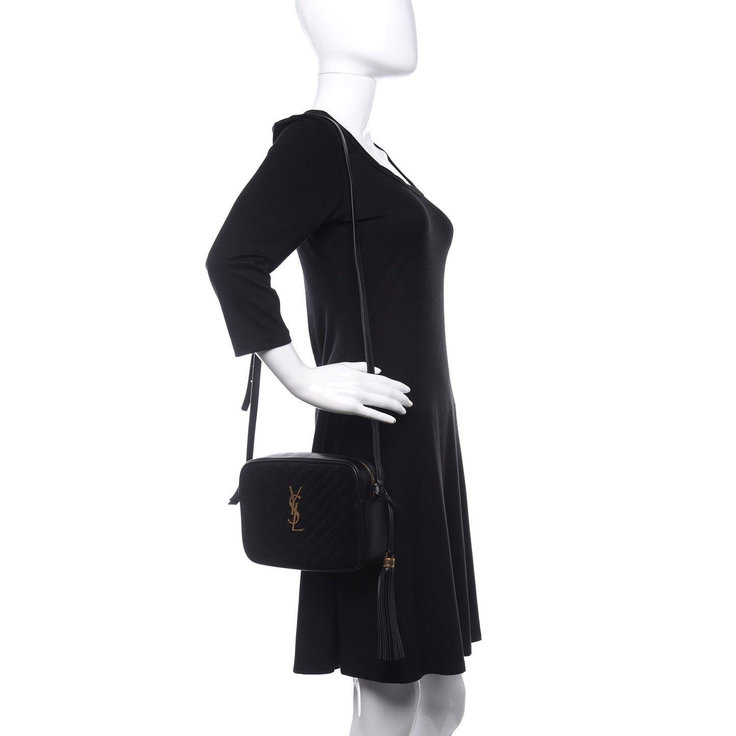 Suede Calfskin Monogram Lou Camera Bag Black