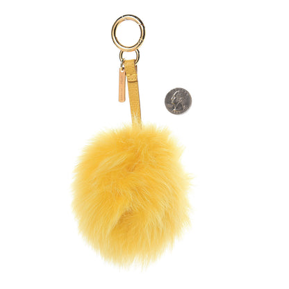 Fendi Fox Fur Pom Pom Bag Charm Yellow 2 of 2