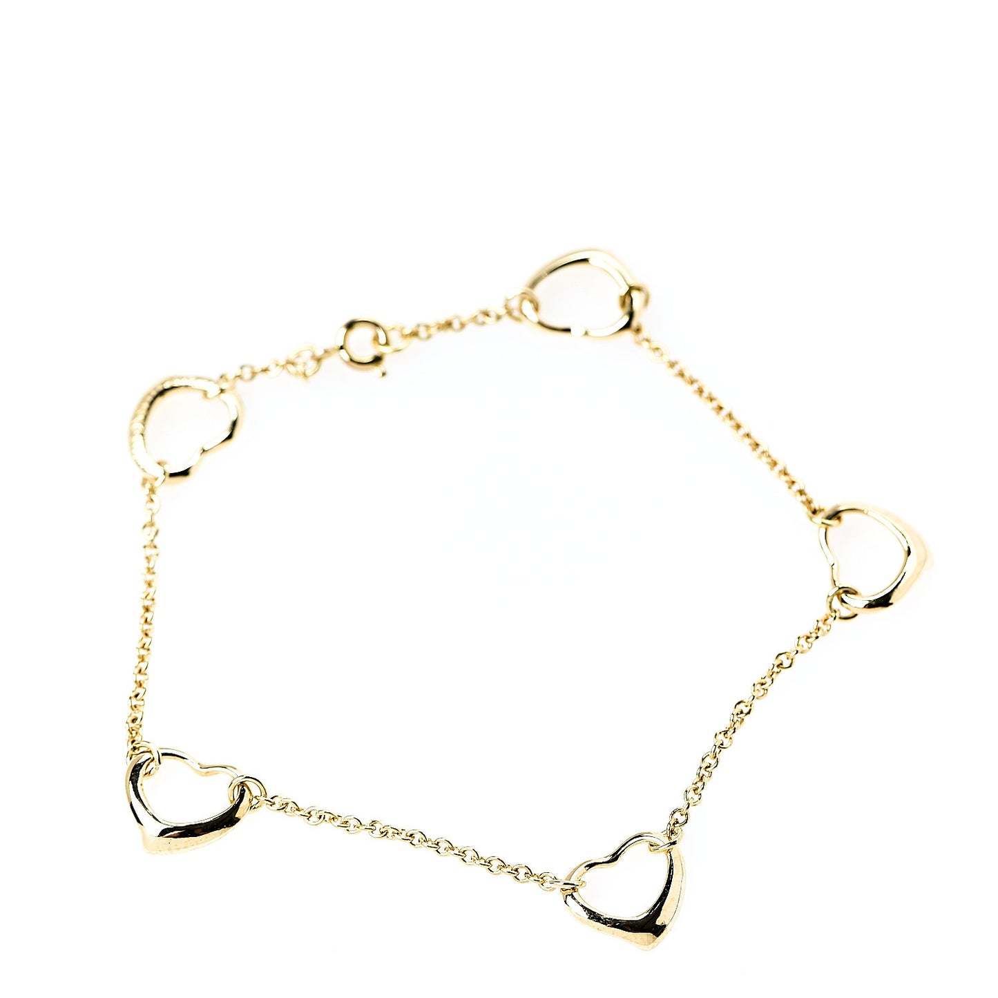 18K Yellow Gold Elsa Peretti 5 Open Heart Bracelet