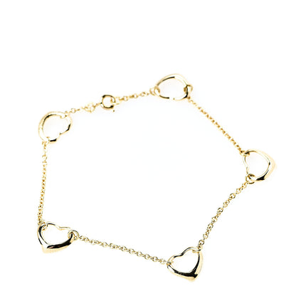 Tiffany 18K Yellow Gold Elsa Peretti 5 Open Heart Bracelet 1 of 3