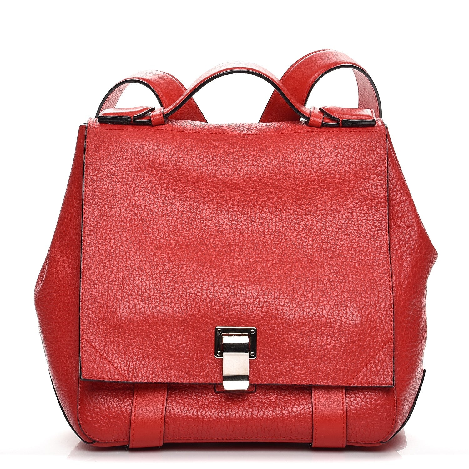 Proenza Schouler Pebbled Calfskin PS Courier Backpack Red 1 of 10