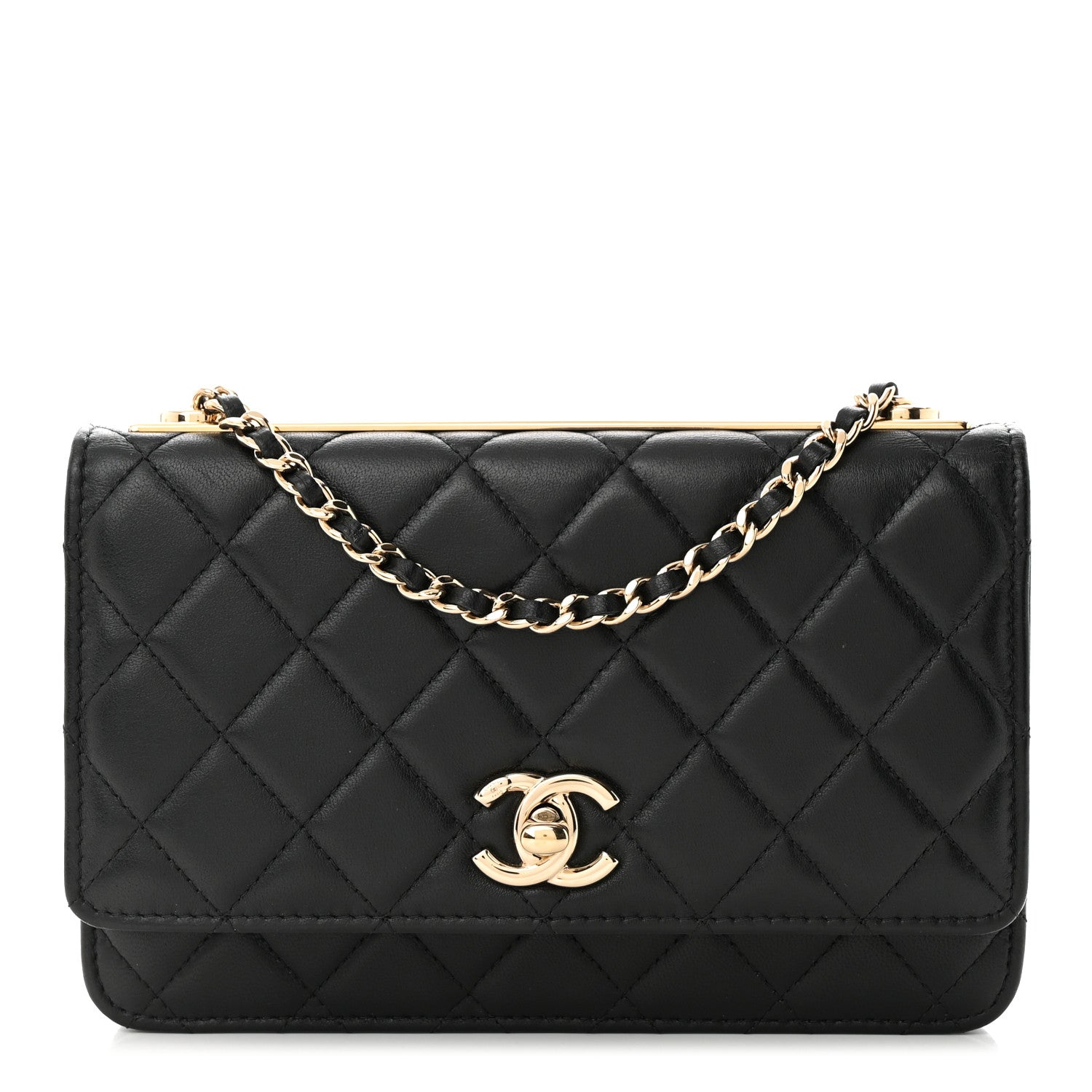 Chanel Lambskin Quilted Trendy CC Wallet On Chain WOC Black 1 of 12