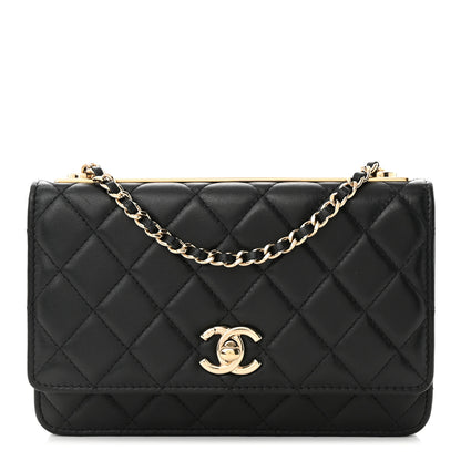 Chanel Lambskin Quilted Trendy CC Wallet On Chain WOC Black 1 of 12