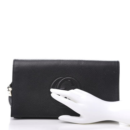 Gucci Pebbled Calfskin Medium Soho Clutch Black 2 of 12