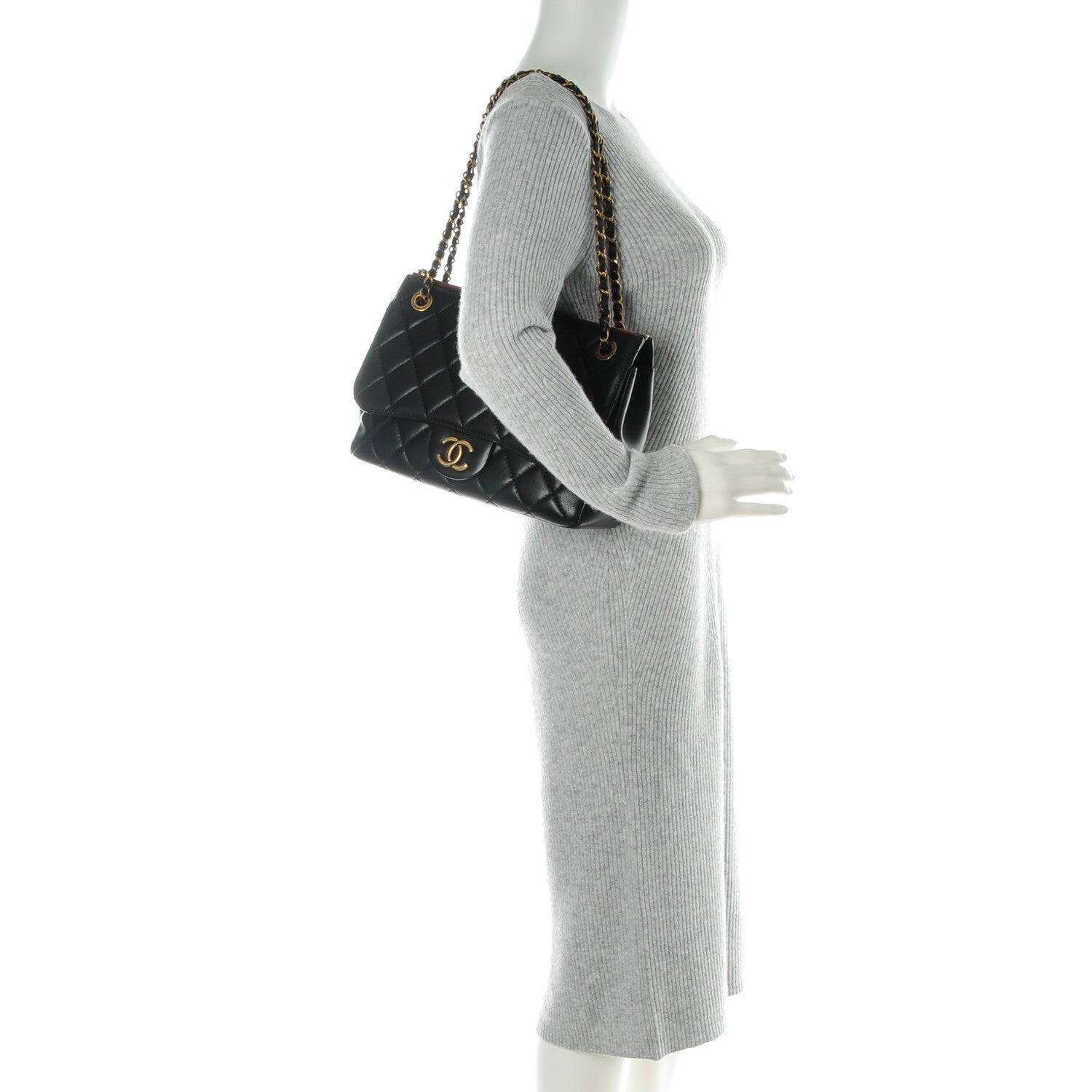 Chanel Calfskin Large Blizzard Zip Top Flap Bag Black 2 of 7
