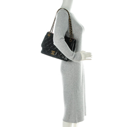 Chanel Calfskin Large Blizzard Zip Top Flap Bag Black 2 of 7