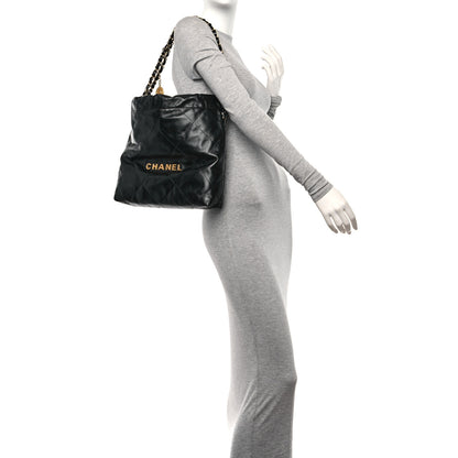Chanel Shiny Calfskin Quilted Small Chanel 22 Black 2 of 14