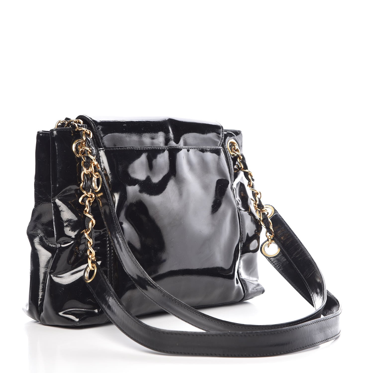 Chanel Patent Flap Shoulder Bag Black 3 of 21