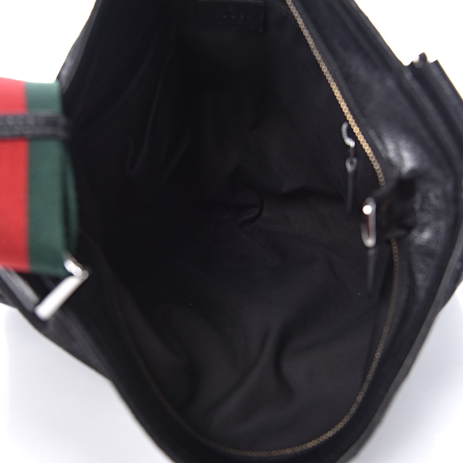 Gucci Monogram Web Medium Double Pocket Messenger Bag Black 5 of 14