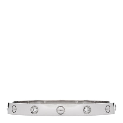 Cartier 18K White Gold 4 Diamond LOVE Bracelet 16 2 of 9