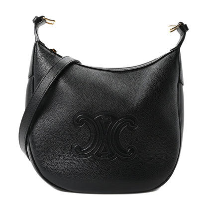 Celine Supple Calfskin Cuir Triomphe Small Heloise Shoulder Bag Black 1 of 8