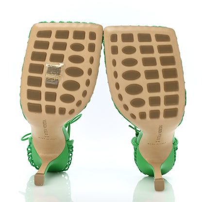 Bottega Veneta Mesh Nappa Stretch Ankle Tie 90mm Sandals 38 Grass 5 of 7