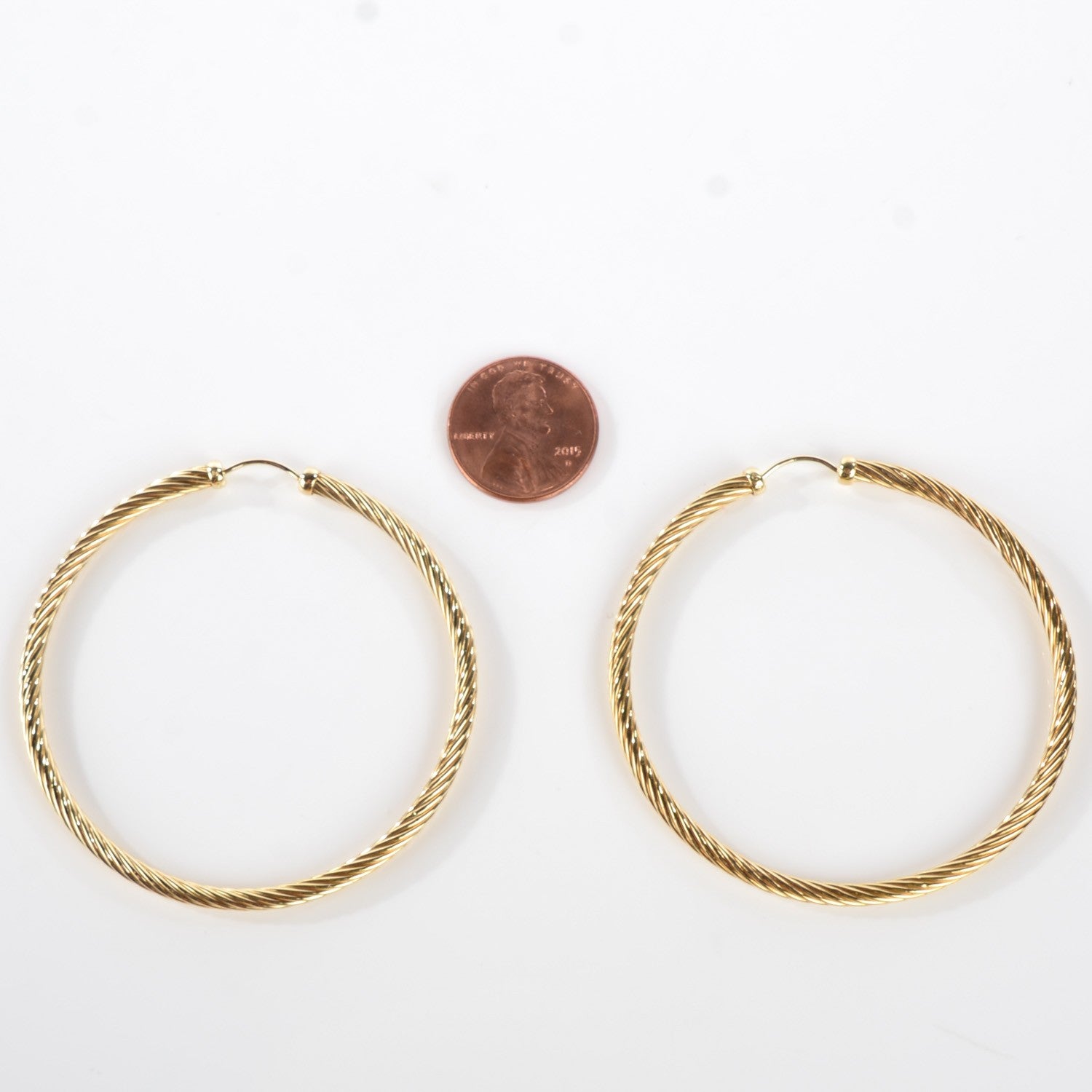 David Yurman 18K Yellow Gold Large Cable Classics Hoop Earrings 2 of 5