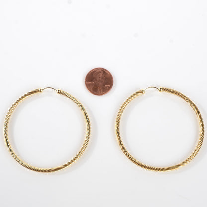 David Yurman 18K Yellow Gold Large Cable Classics Hoop Earrings 2 of 5