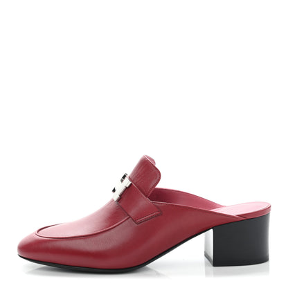 Hermes Goatskin Paradis Mules 37.5 Rouge Tibetain 1 of 9