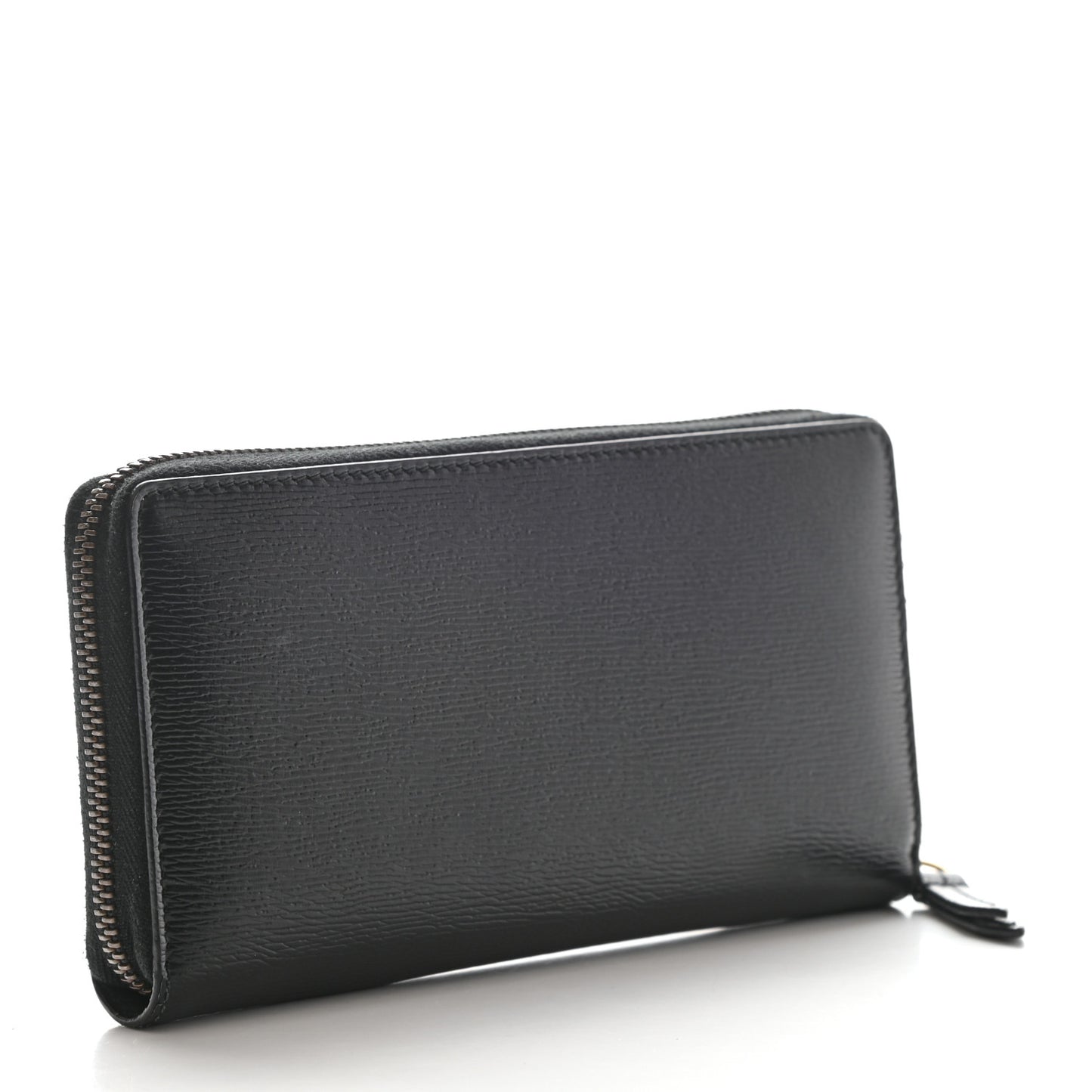 Calfskin Kingsnake Zip Around Wallet Black