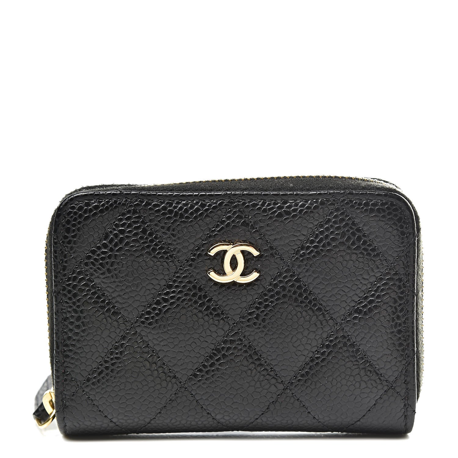 Chanel Caviar Quilted Zip Coin Purse Black 1 of 8
