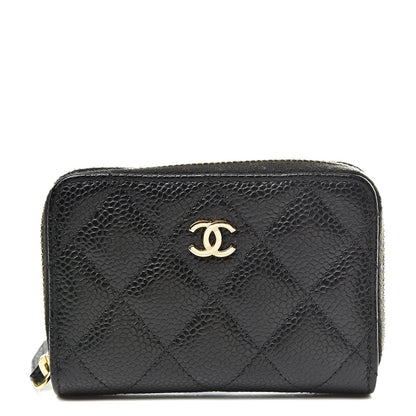 Chanel Caviar Quilted Zip Coin Purse Black 1 of 8