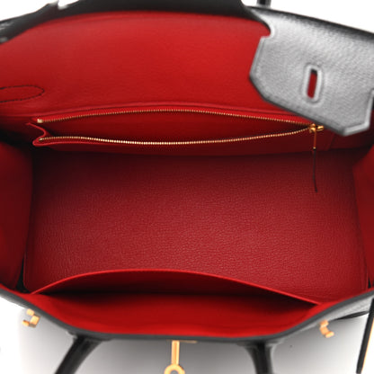 Hermes Togo Horseshoe Birkin 30 Black Rouge Grenat 5 of 11