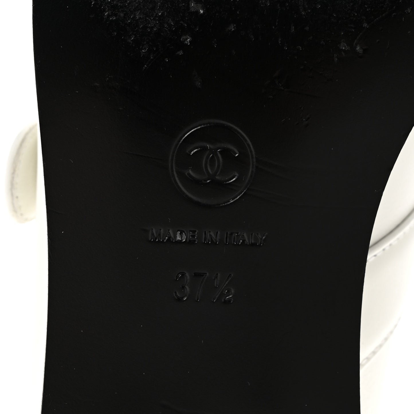 Calfskin Patent Mary Janes Flats 37.5 White Black