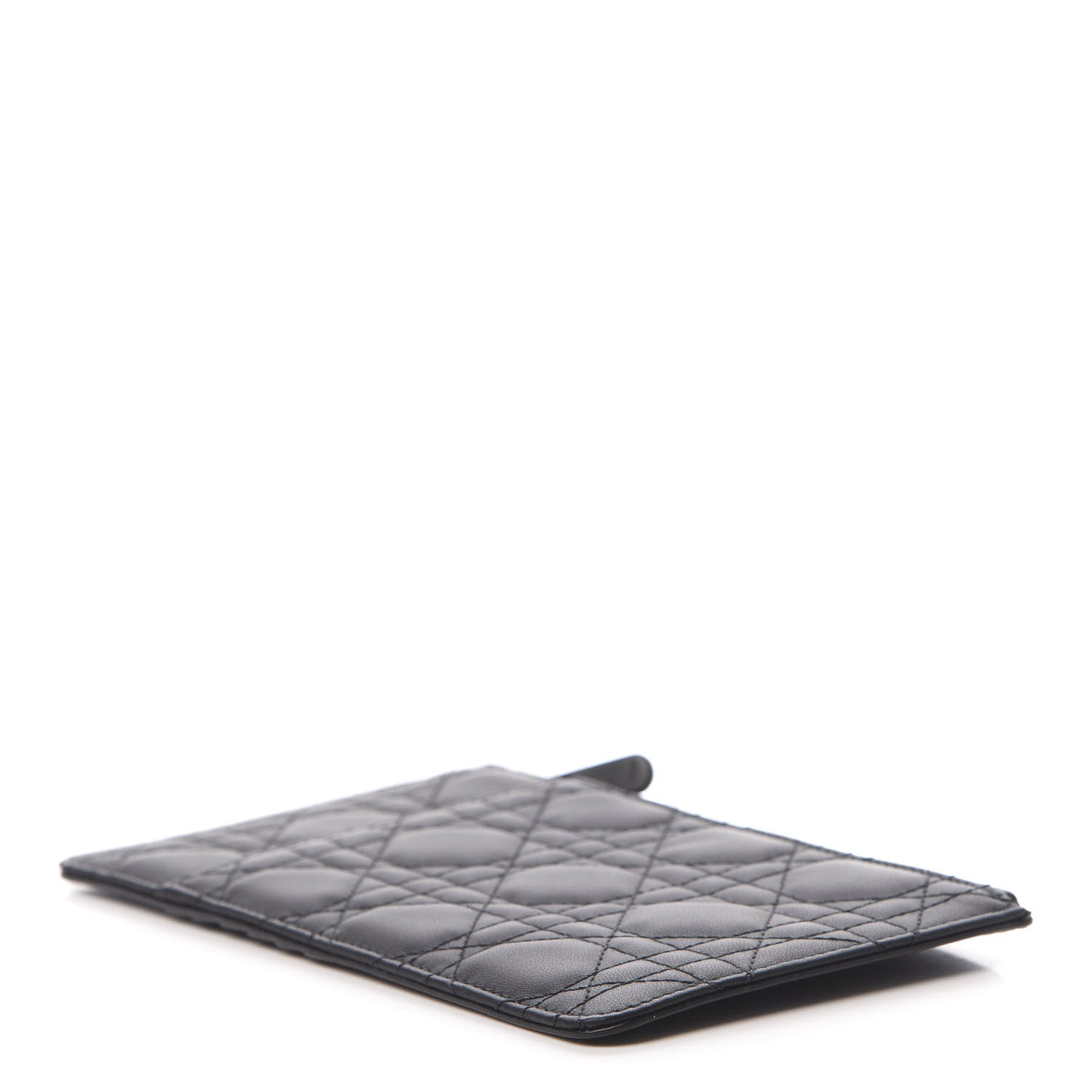 Christian Dior Ultra Matte Calfskin Cannage Large Lady Dior Zip Wallet Black 4 of 8
