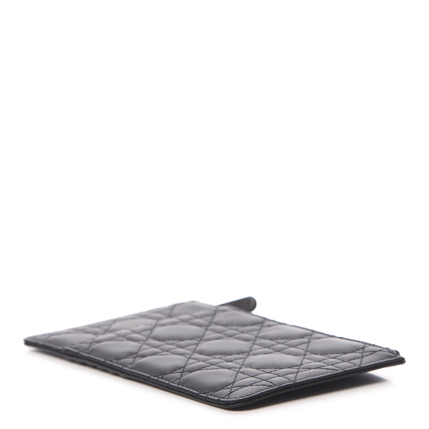Ultra Matte Calfskin Cannage Large Lady Dior Zip Wallet Black