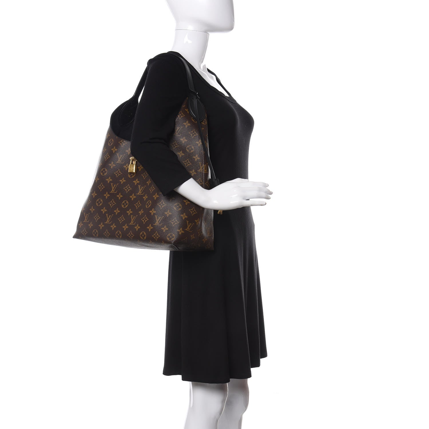 Louis Vuitton Monogram Flower Hobo Black 2 of 9