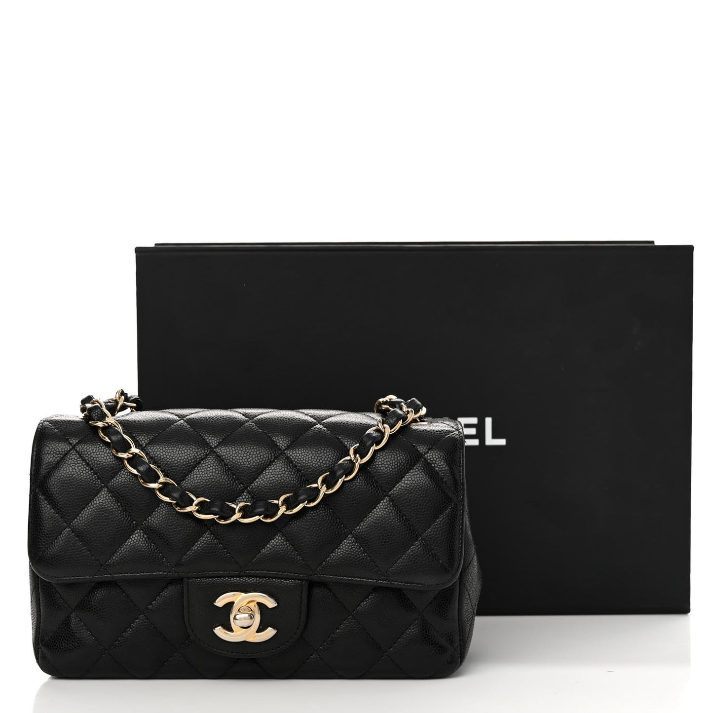 Caviar Quilted Mini Rectangular Flap Black