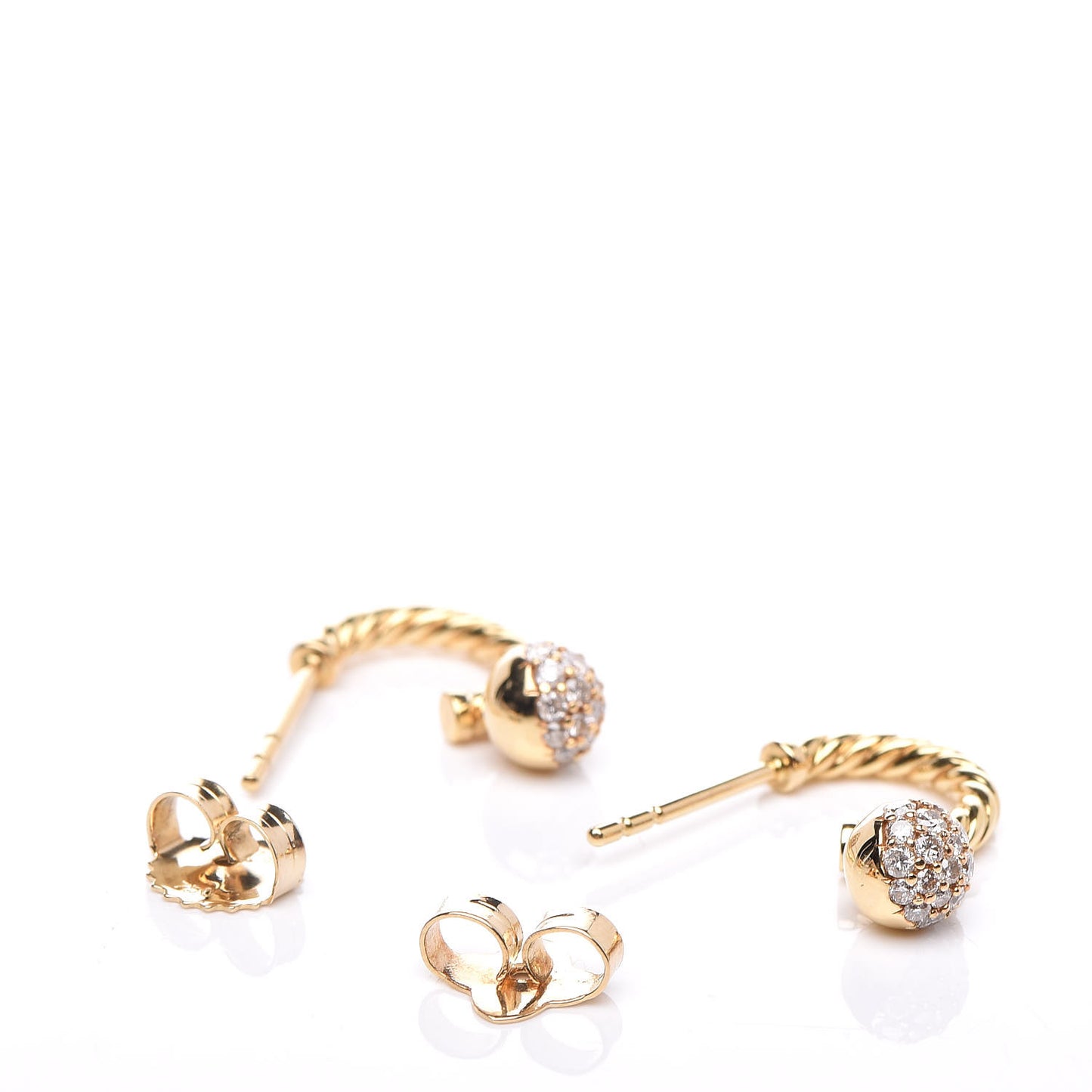 18K Yellow Gold Diamond Solari Drop Earrings