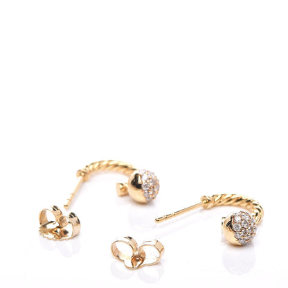David Yurman 18K Yellow Gold Diamond Solari Drop Earrings 3 of 4