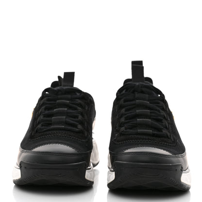 Chanel Velvet Calfskin Mixed Fibers CC Sneakers 38 Black 2 of 9