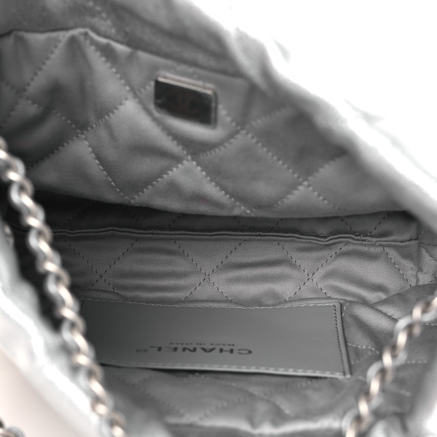 Chanel Metallic Lambskin Quilted Mini Chanel 22 Silvery 5 of 10