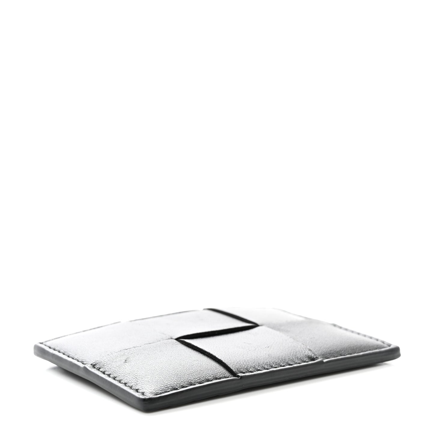 Nappa Intreccio Cassette Credit Card Holder Black