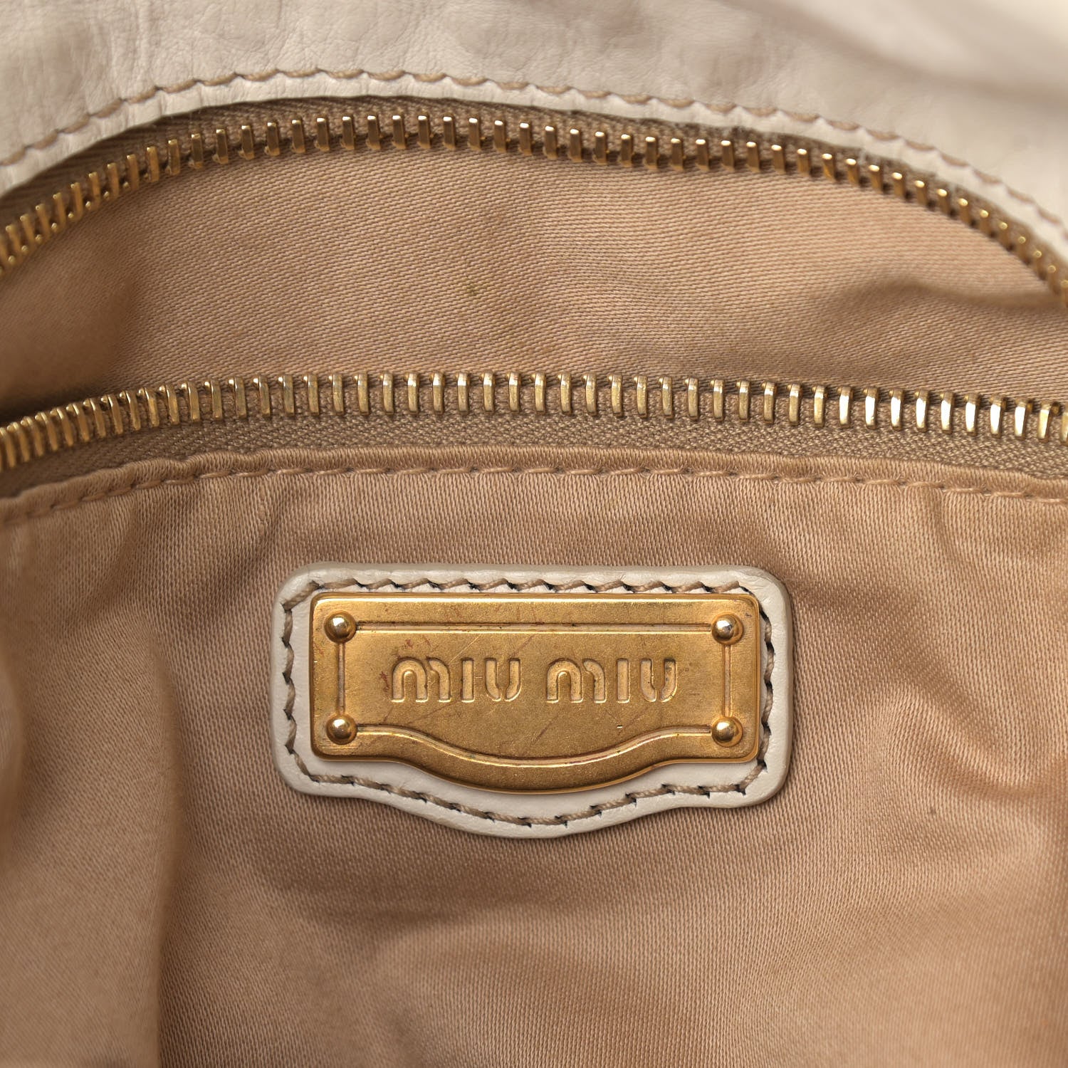 Miu Miu Vitello Lux Large Bow Bag Talco 6 of 19