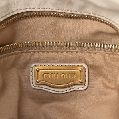 Miu Miu Vitello Lux Large Bow Bag Talco 6 of 19