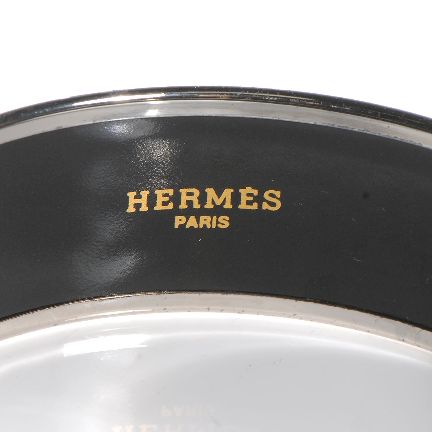 Hermes Enamel Printed Wide Grand Apparat Bracelet 65 Black 4 of 5