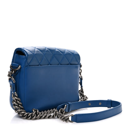 Chanel Calfskin Quilted Medium Rock My Shoulder Flap Blue 3 of 11