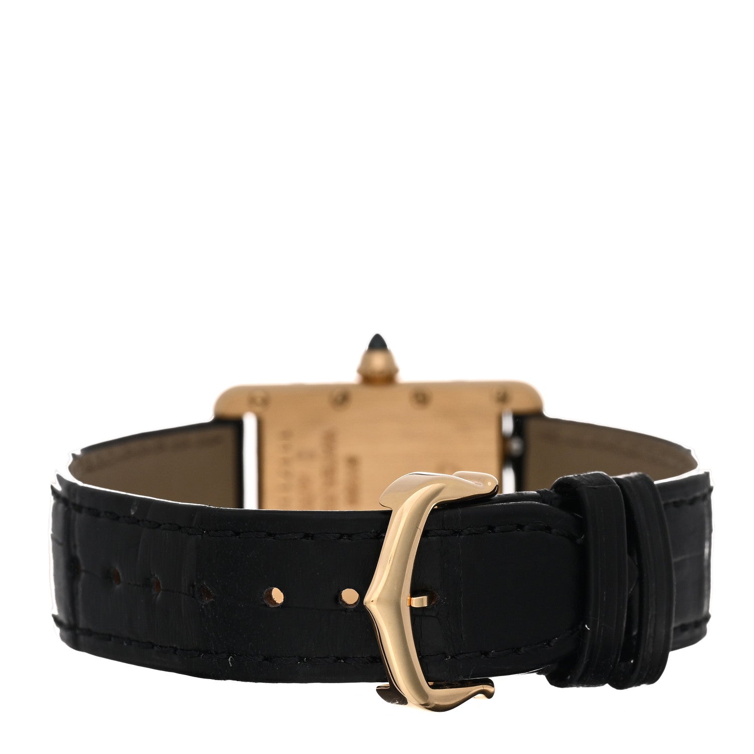 Cartier 18K Yellow Gold Alligator 22mm Tank Louis Quartz Watch 3 of 5